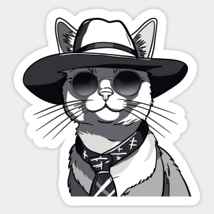 Noir Whisker Sleuth Sticker